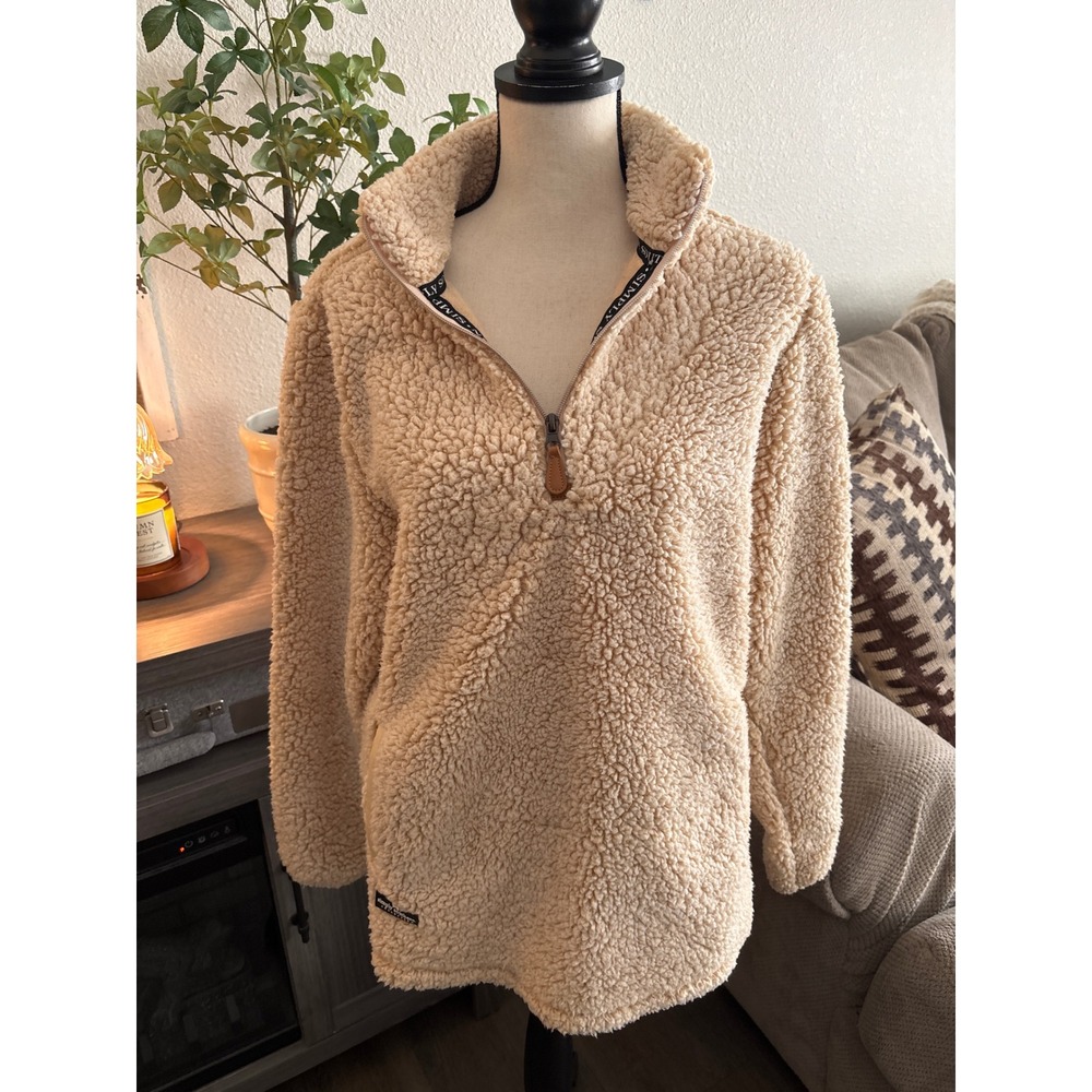 Simply Southern medium Sherpa sweater tan pullover
